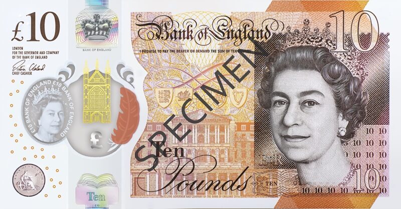 Image of £10 Polymer Front Specimen © Bank of England